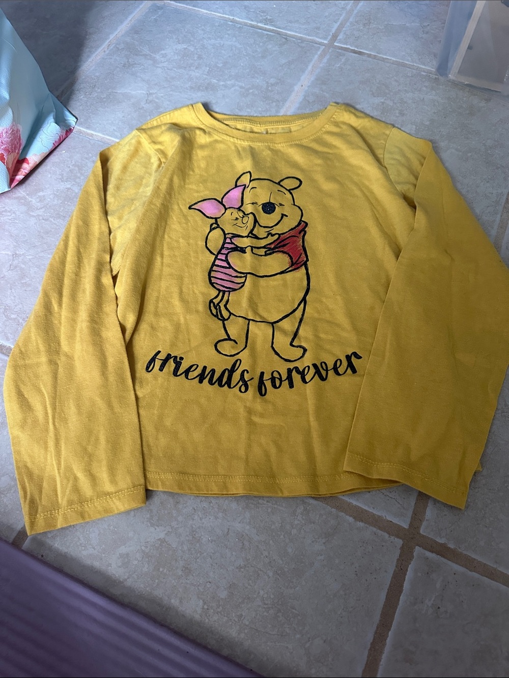 Kids Yellow "Friends Forever" Winnie the Pooh Long-Sleeve Top